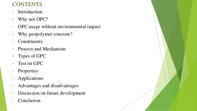 disadvantages of geopolymer concrete